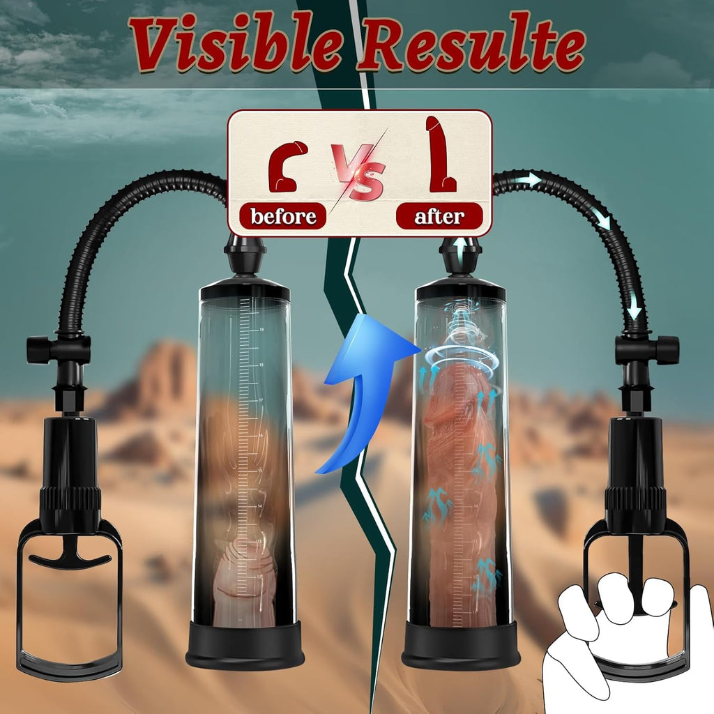 MaxReach Manual Penis Pump 9.5" Tube Realistic Sleeve