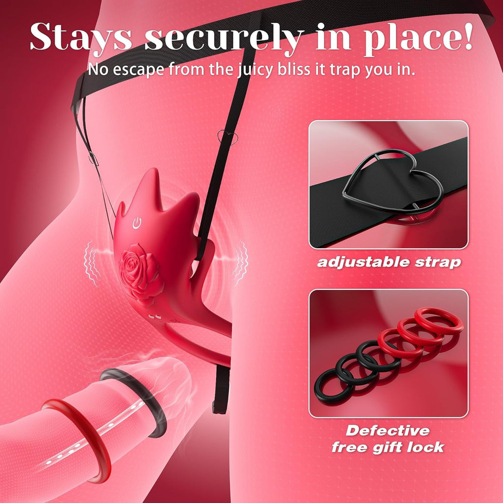 PetalDrive Rose Cock Ring Clit Stimulator App Control