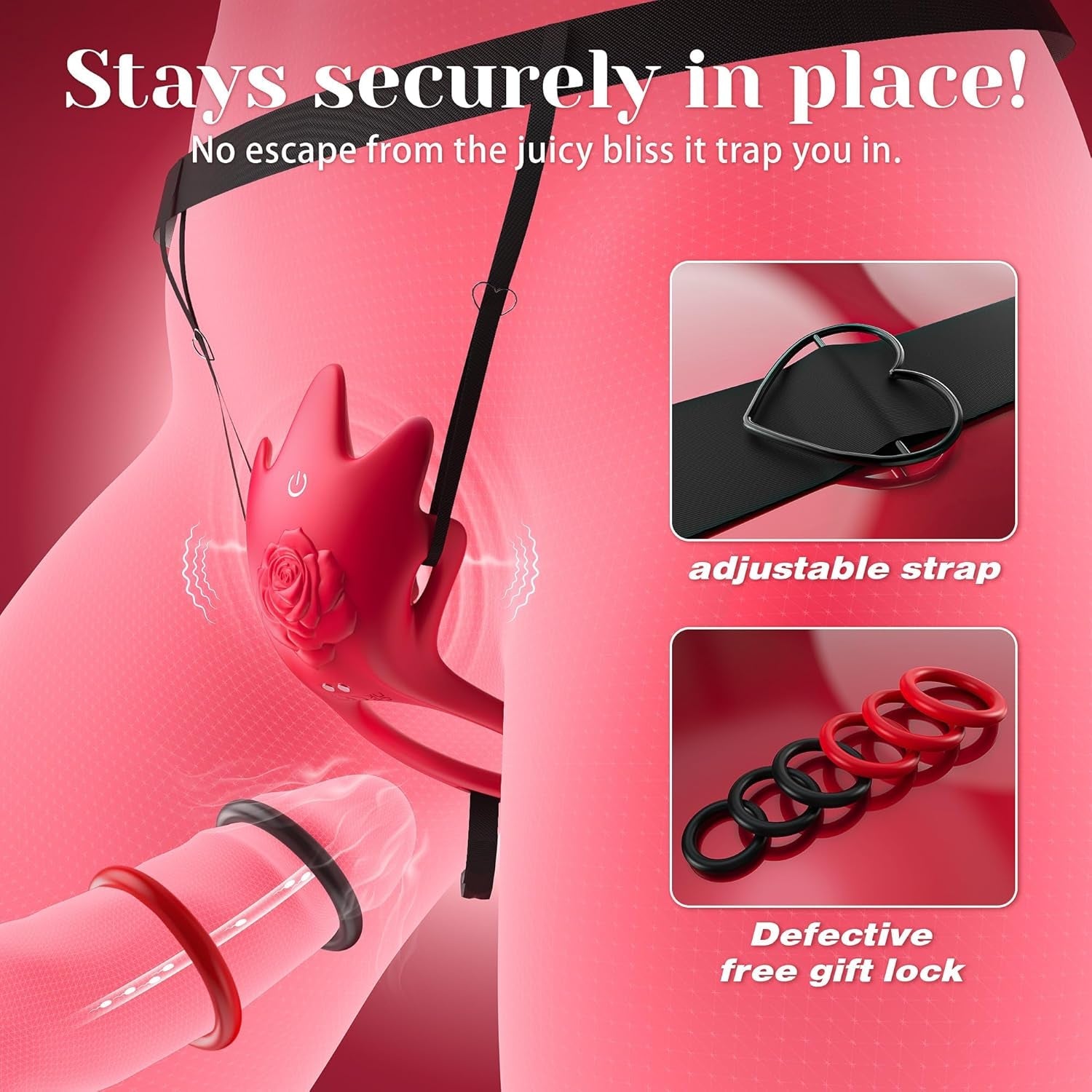 PetalDrive Rose Cock Ring Clit Stimulator App Control