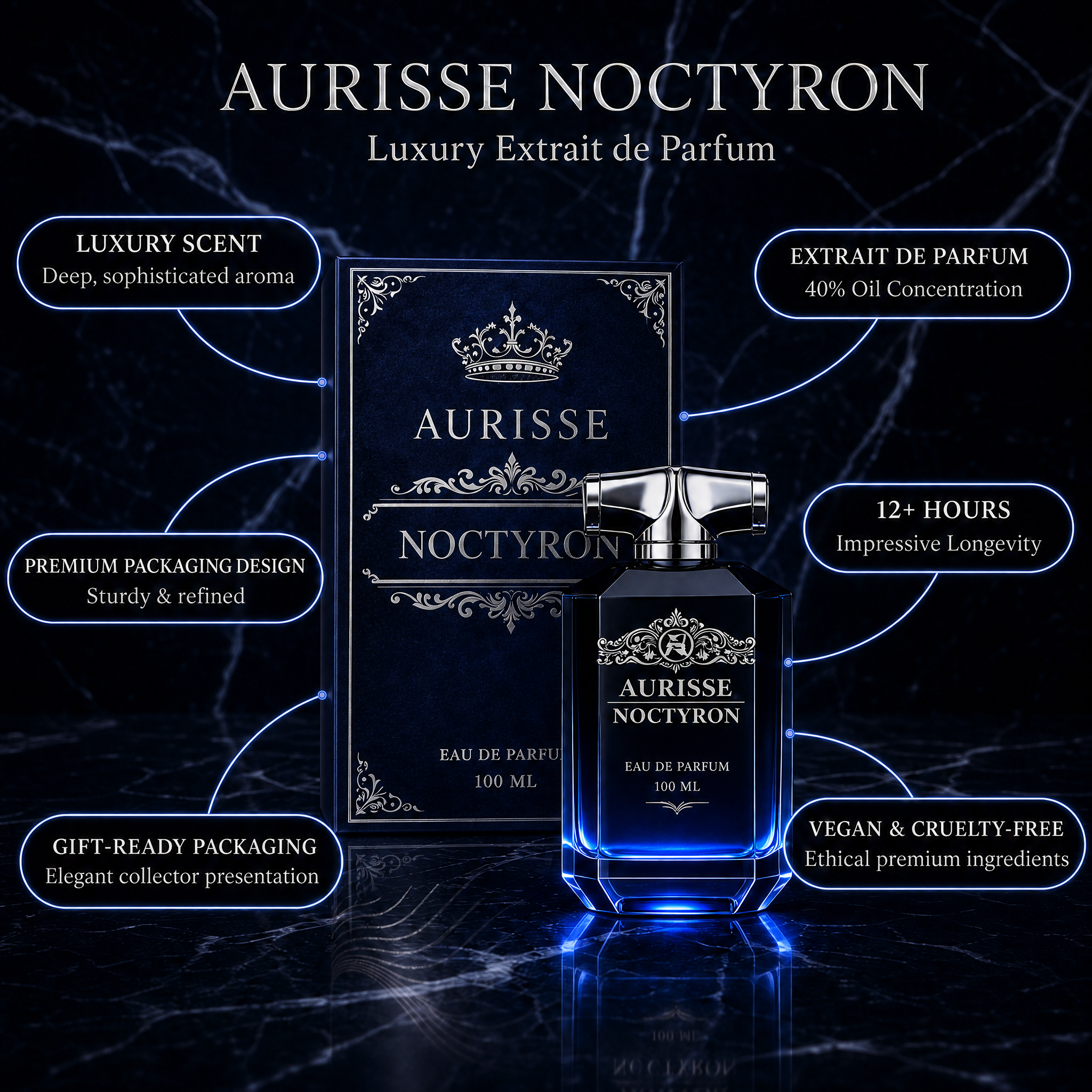 Premium Aurisse Noctyron Extrait de Parfum 100ML for Men – Long Lasting Luxury Fragrance