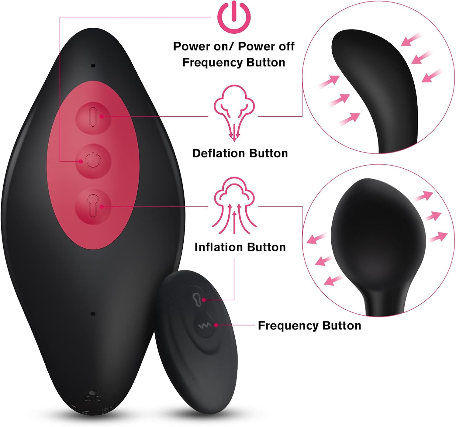 Expandable Inflatable Anal Vibrator