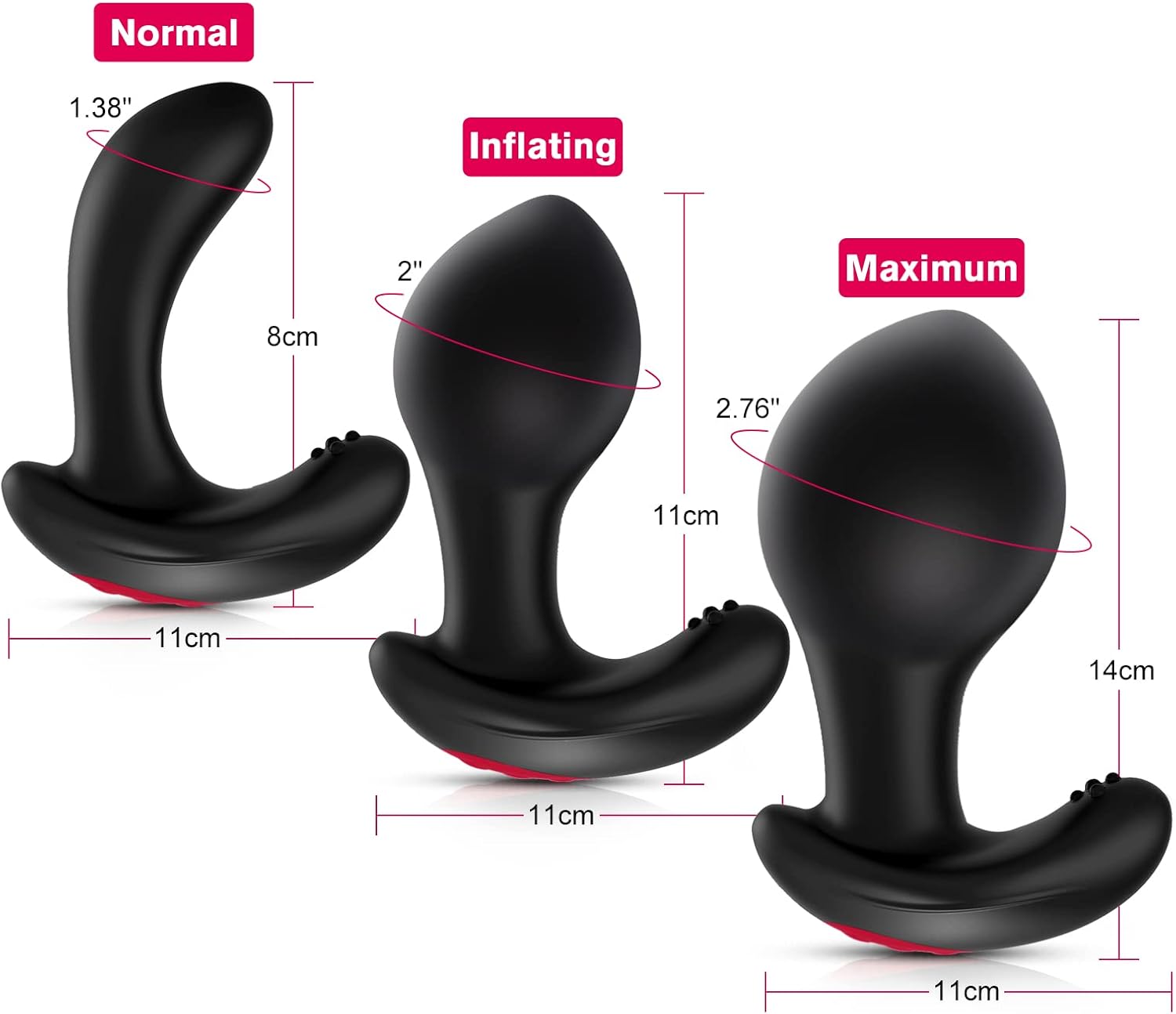 Expandable Inflatable Anal Vibrator