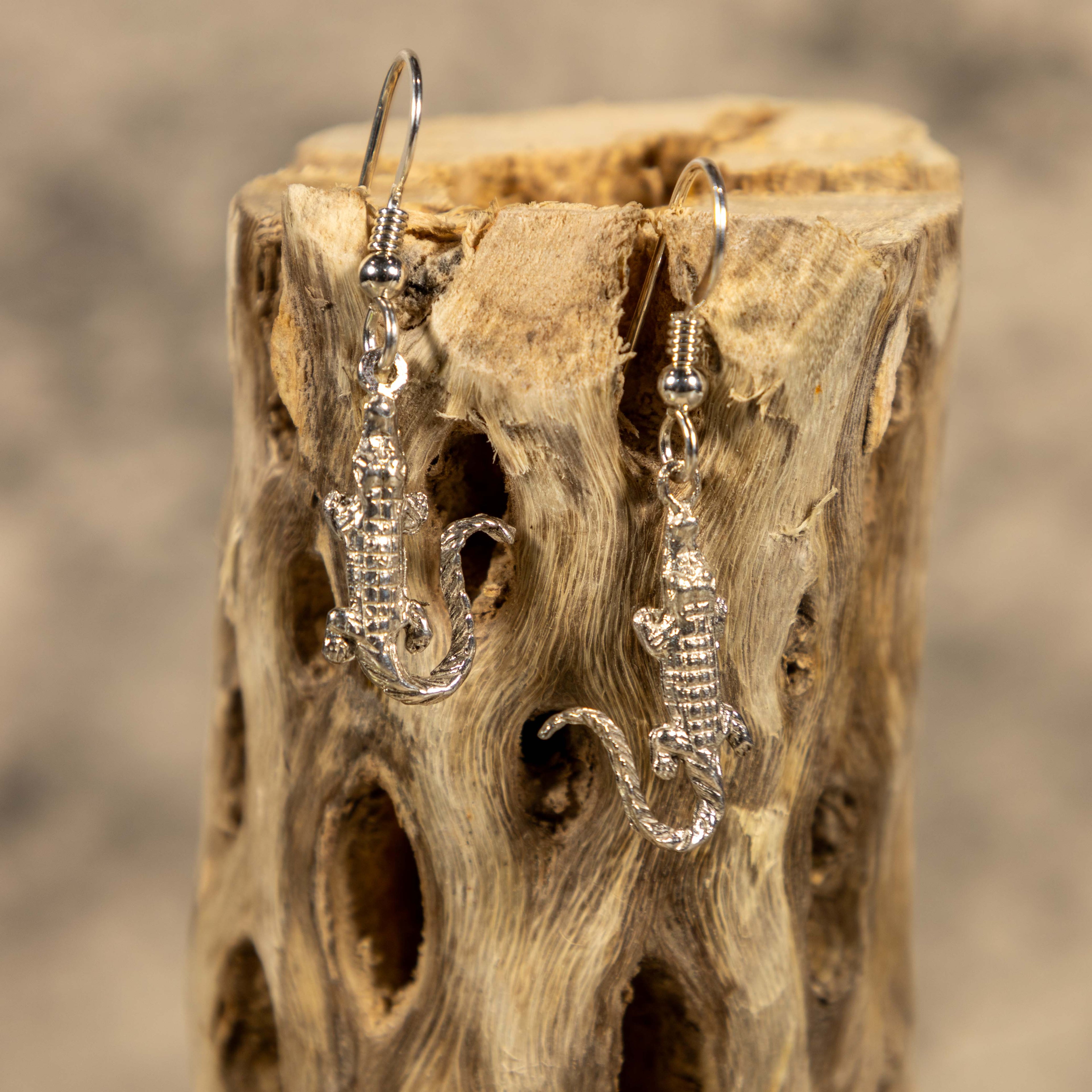 Sterling Silver Alligator Earrings