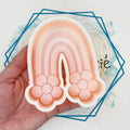 Boho Rainbow & Flowers Freshie Mold