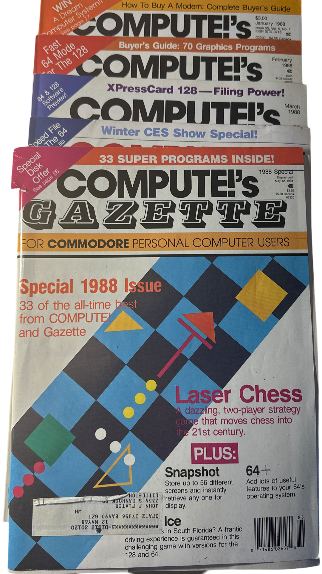 Compute's Gazette 1988 Número(s) Anteriores C64 C128 VIC-20 Revista Commodore 64
