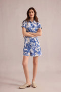 Alyssa's Garden Shirt Dress In Blue and White