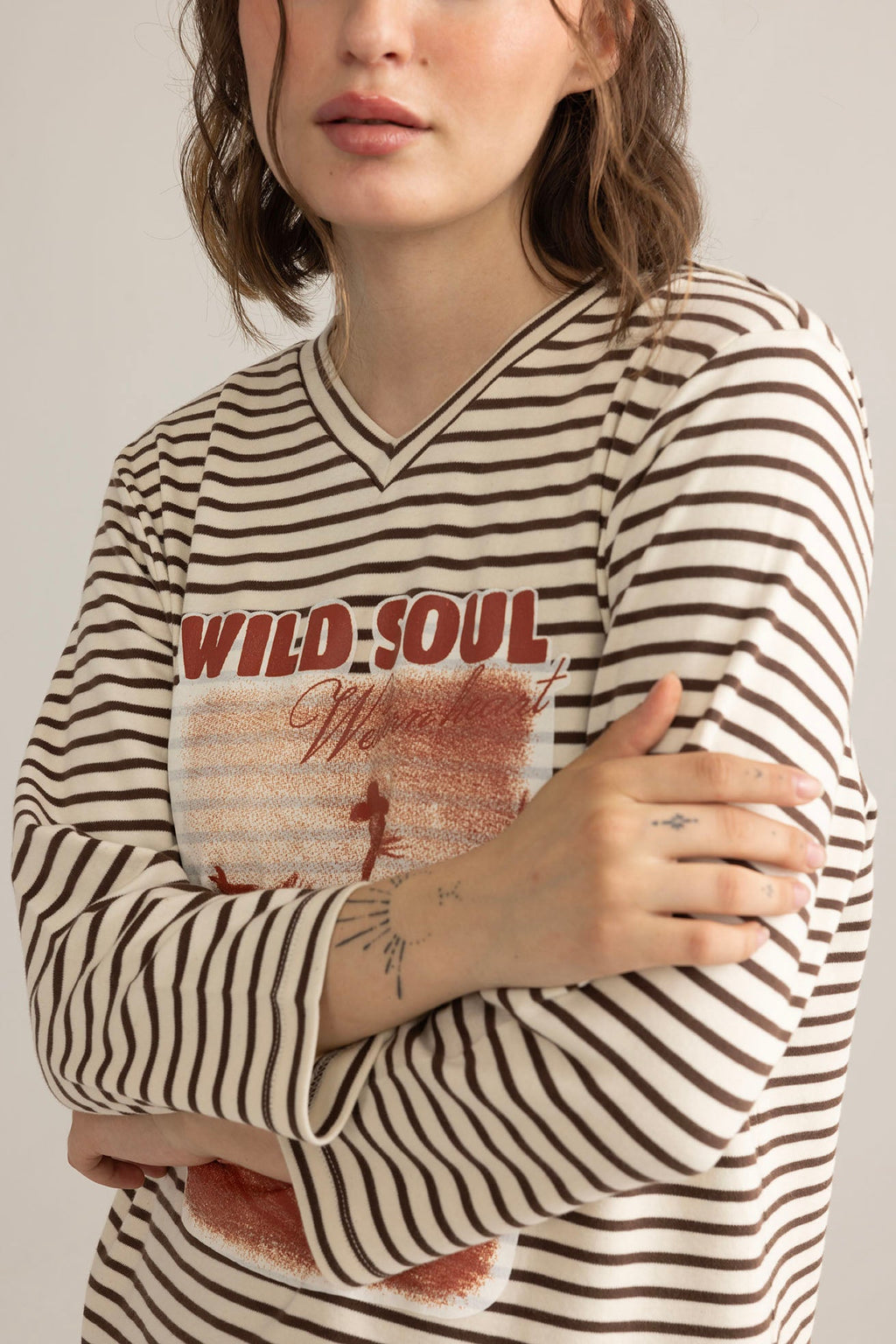 Bloomin' Ride Striped Top in Vanilla Smoke