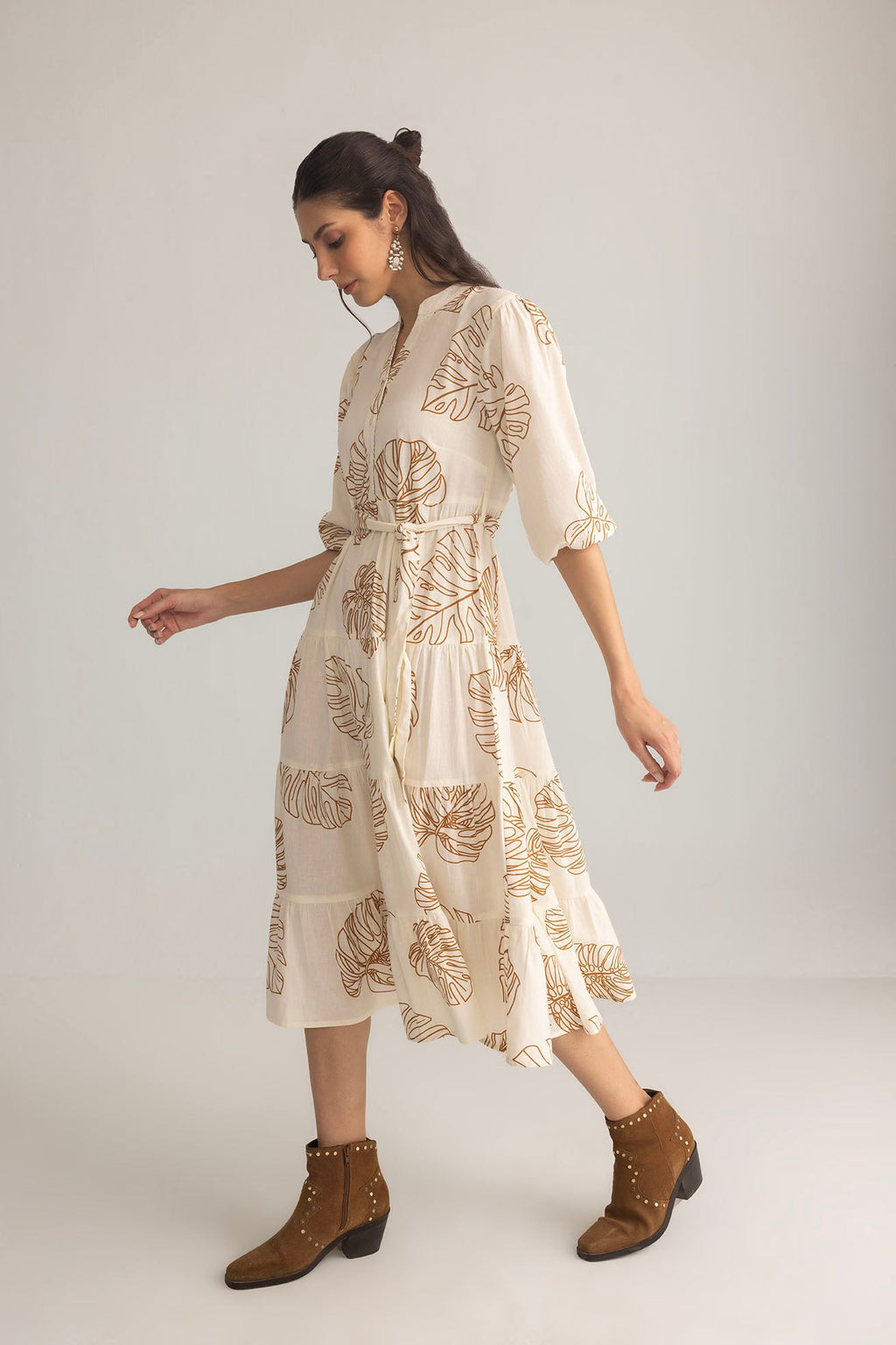 Botanica Moon Maxi Dress in Shadow White