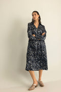 Palm Theory With Animal Print Maxi Dress in Twilight Navy