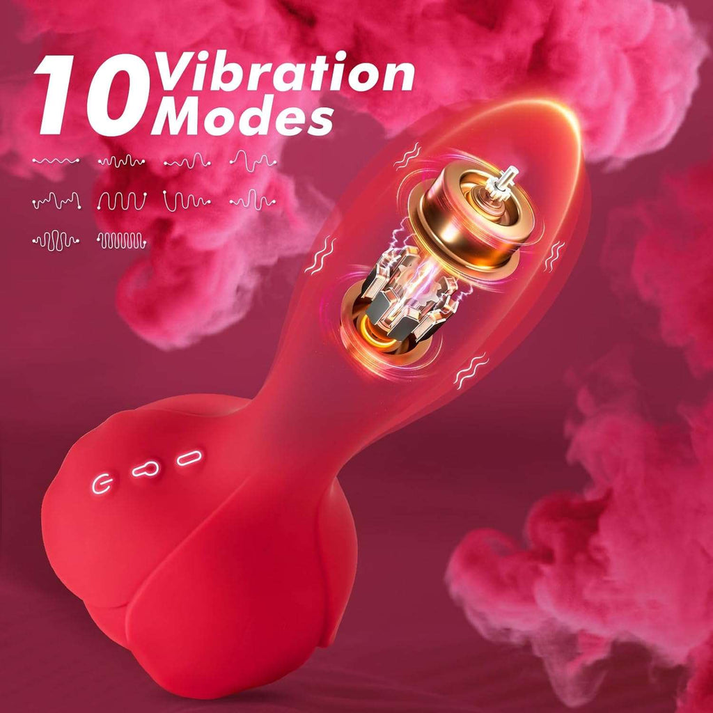 Remote Control Inflatable Rose Anal Vibrator