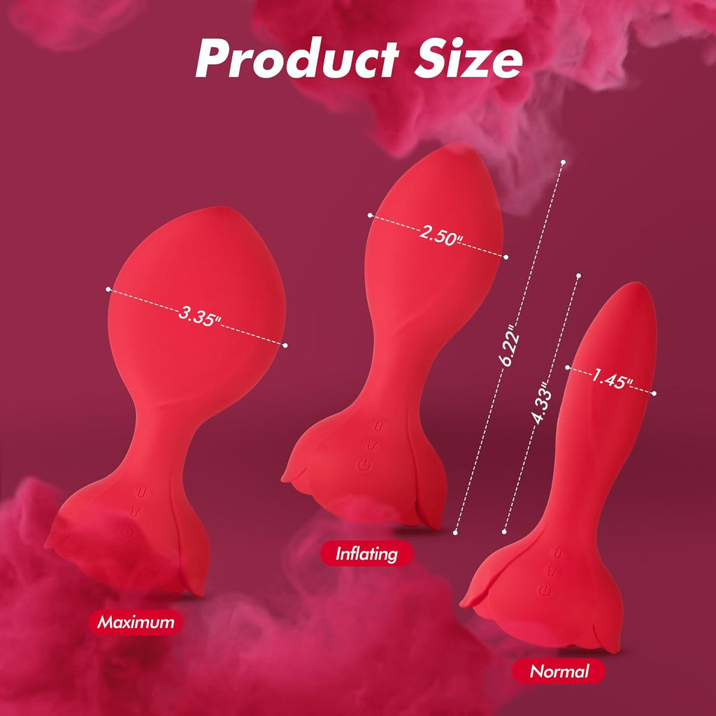 Remote Control Inflatable Rose Anal Vibrator