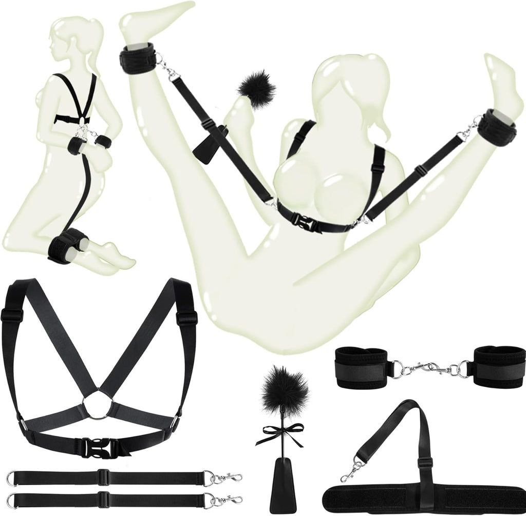 Triple-Point BDSM Restraint Set for Chest, Hands & Ankles