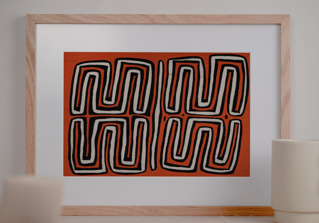 Orange And White Classic Maze Mola