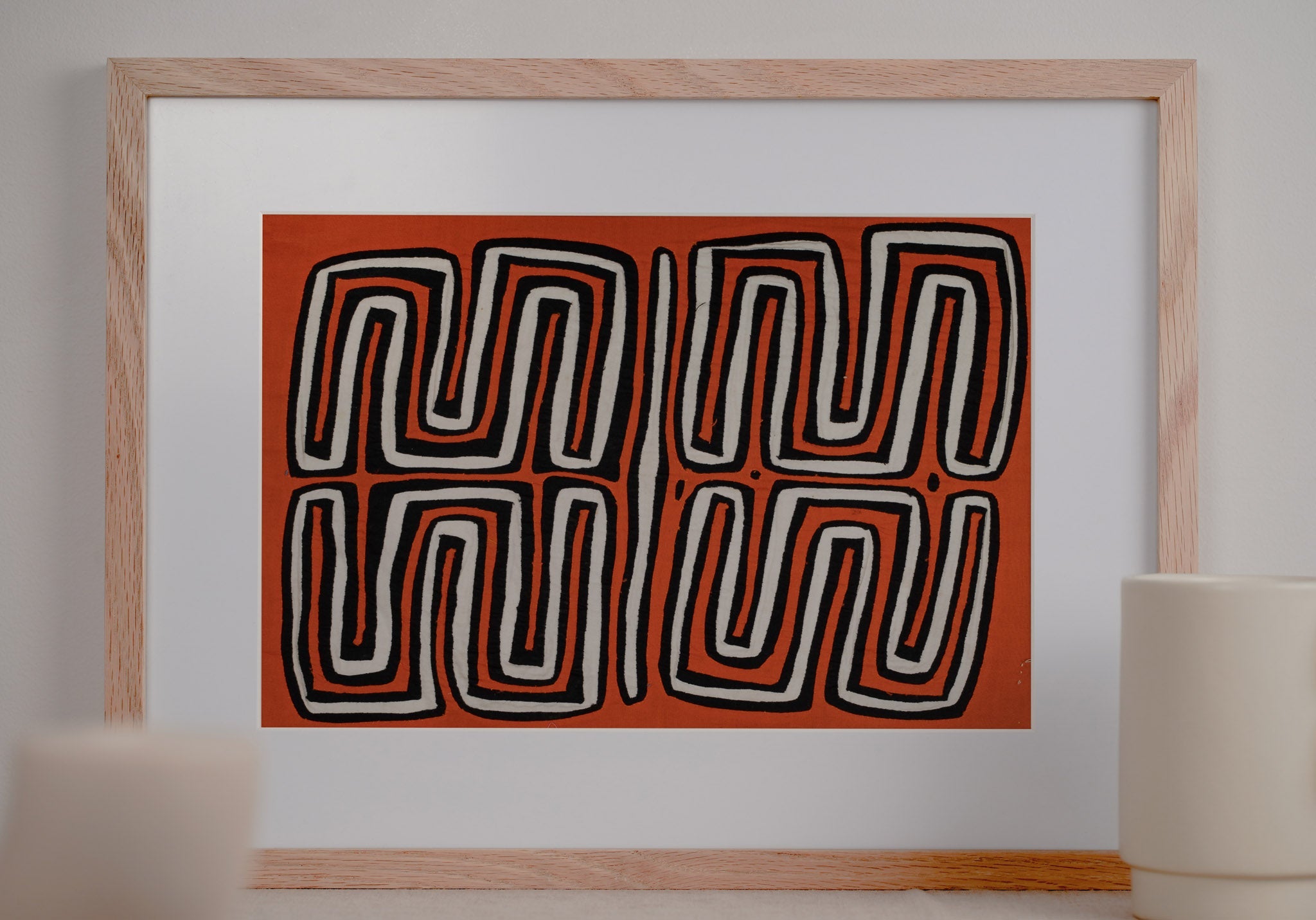 Orange And White Classic Maze Mola