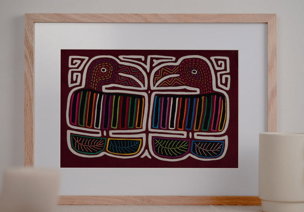 Burgundy and White Tattoo Toucan Parrot Beak Mola