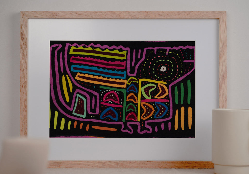 Vintage Black and Purple Puppy Dog Mola