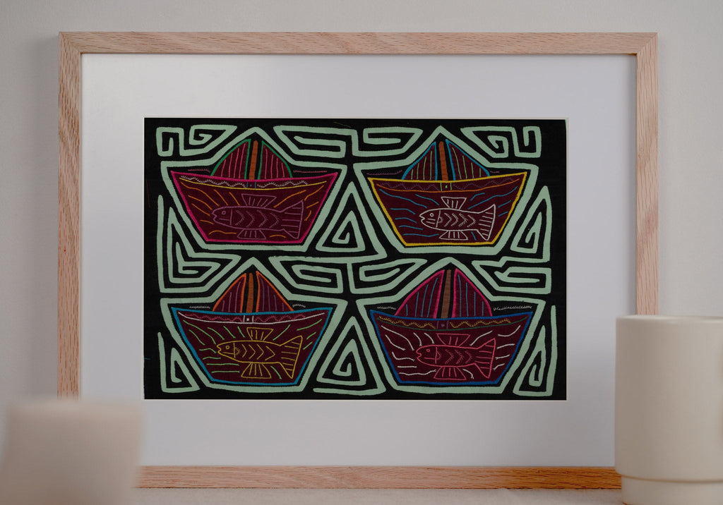 Black And Turqouise Sailboat And Fish Mola