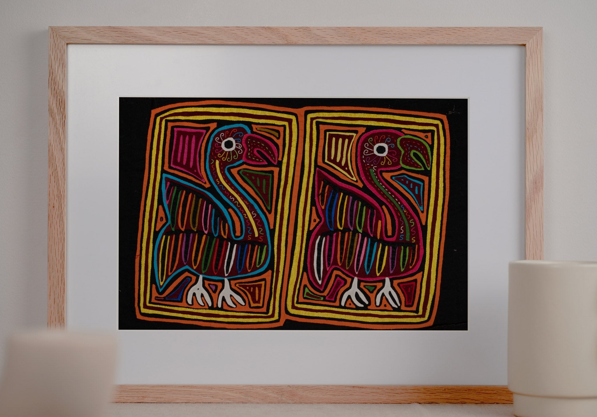 Black Orange and Gold Goose Mola