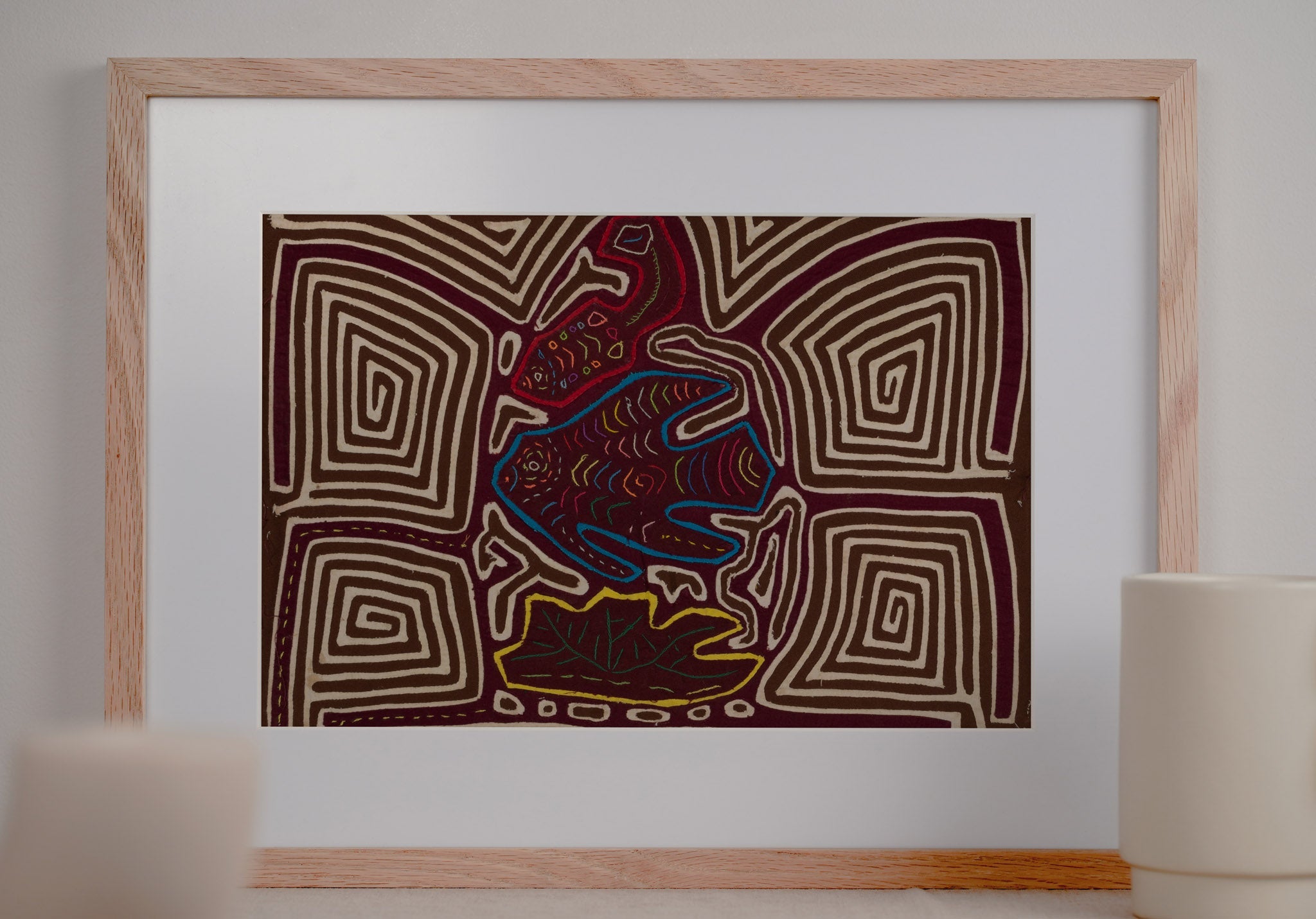Vintage Tropical Fish and Bird Mola