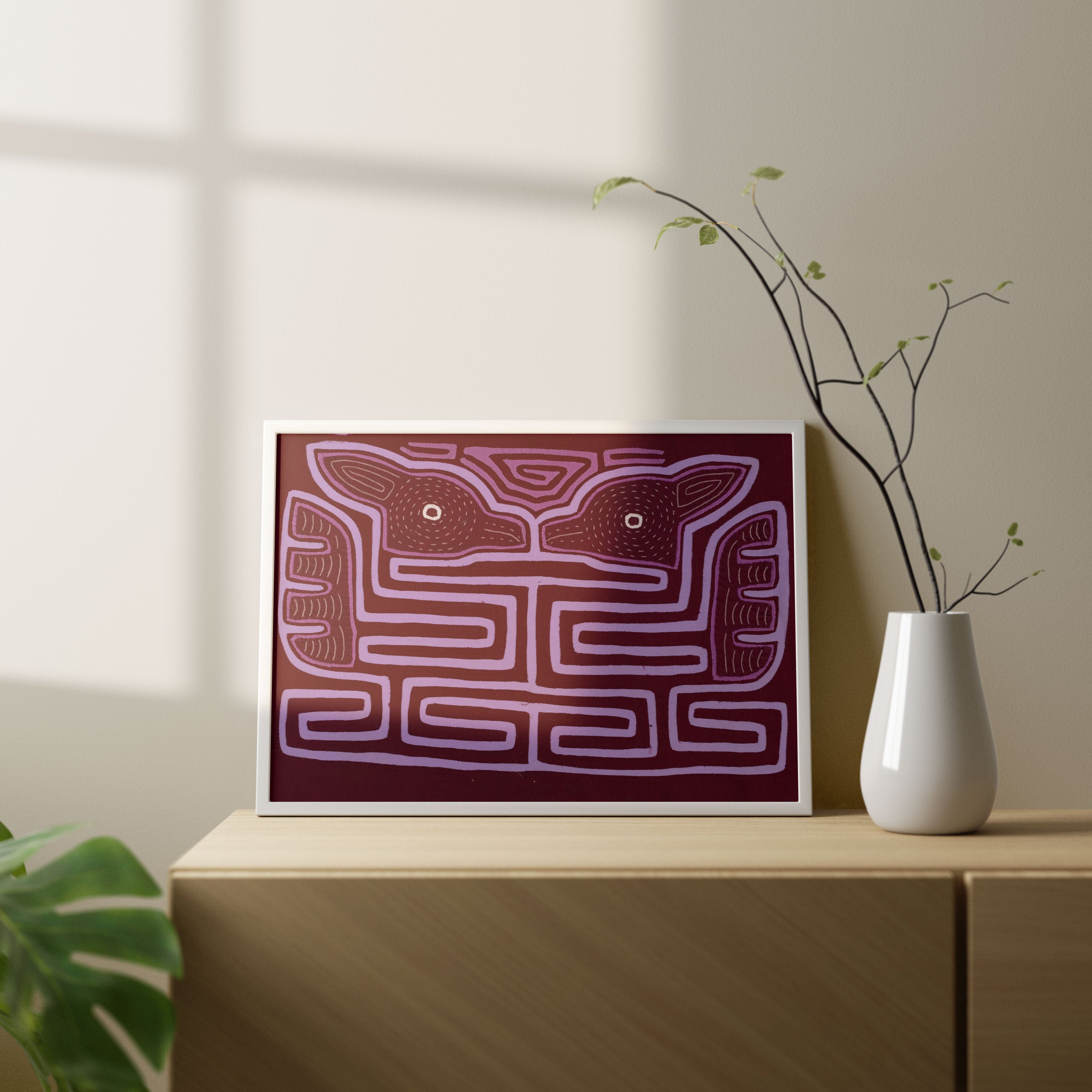 Mate To Lavender Purple Bird Optical Illusion Mola