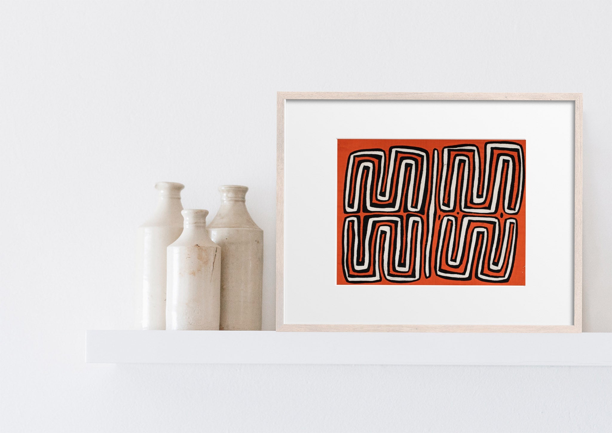 Orange And White Classic Maze Mola