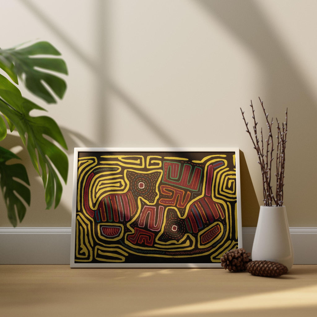 Playful Puppy Dogs Vintage Mola