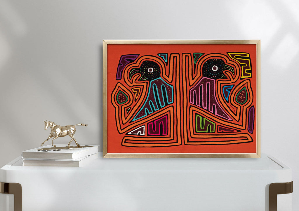 Orange Blue Purple Parrot Bird Mola