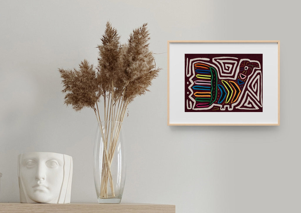 Vintage Burgundy And White Barnyard Bird Mola