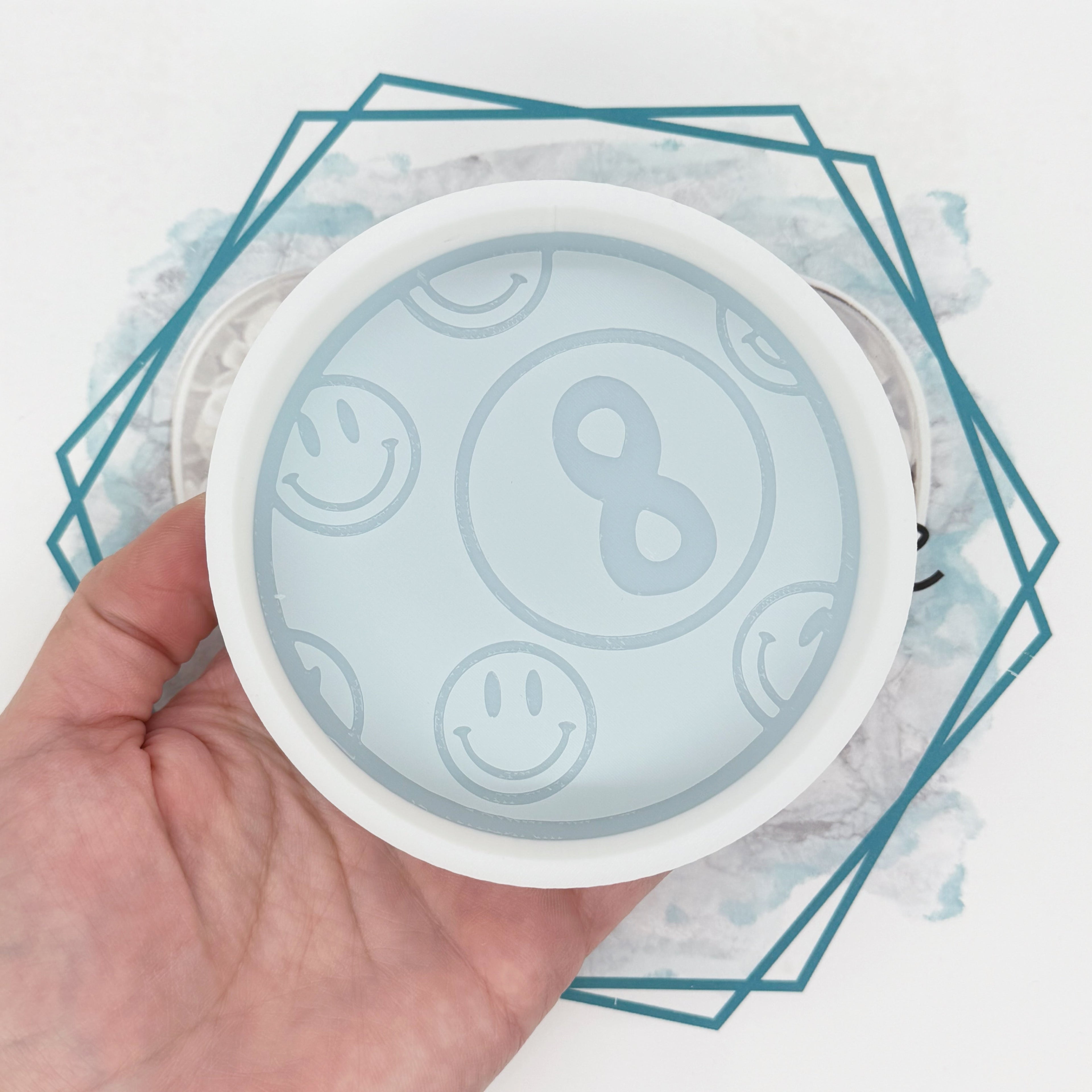 8 Ball with Smileys Freshie Mold