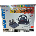 N64 RARE Original Vintage 1996 Mad Catz - Volante analógico con pedales