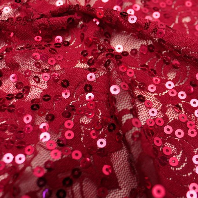Charlize Stretch Lace Sequin Fabric | Blue Moon Fabrics