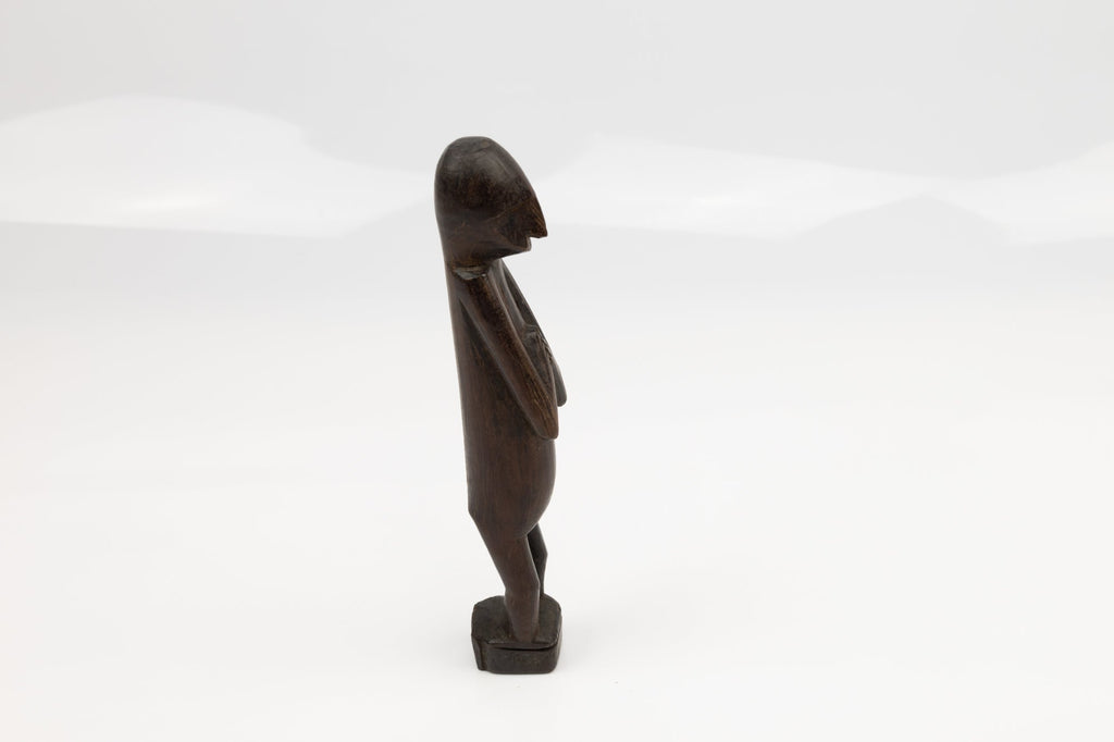 Hand Carved Cocobolo Wood Figure in Prayer Sculpture