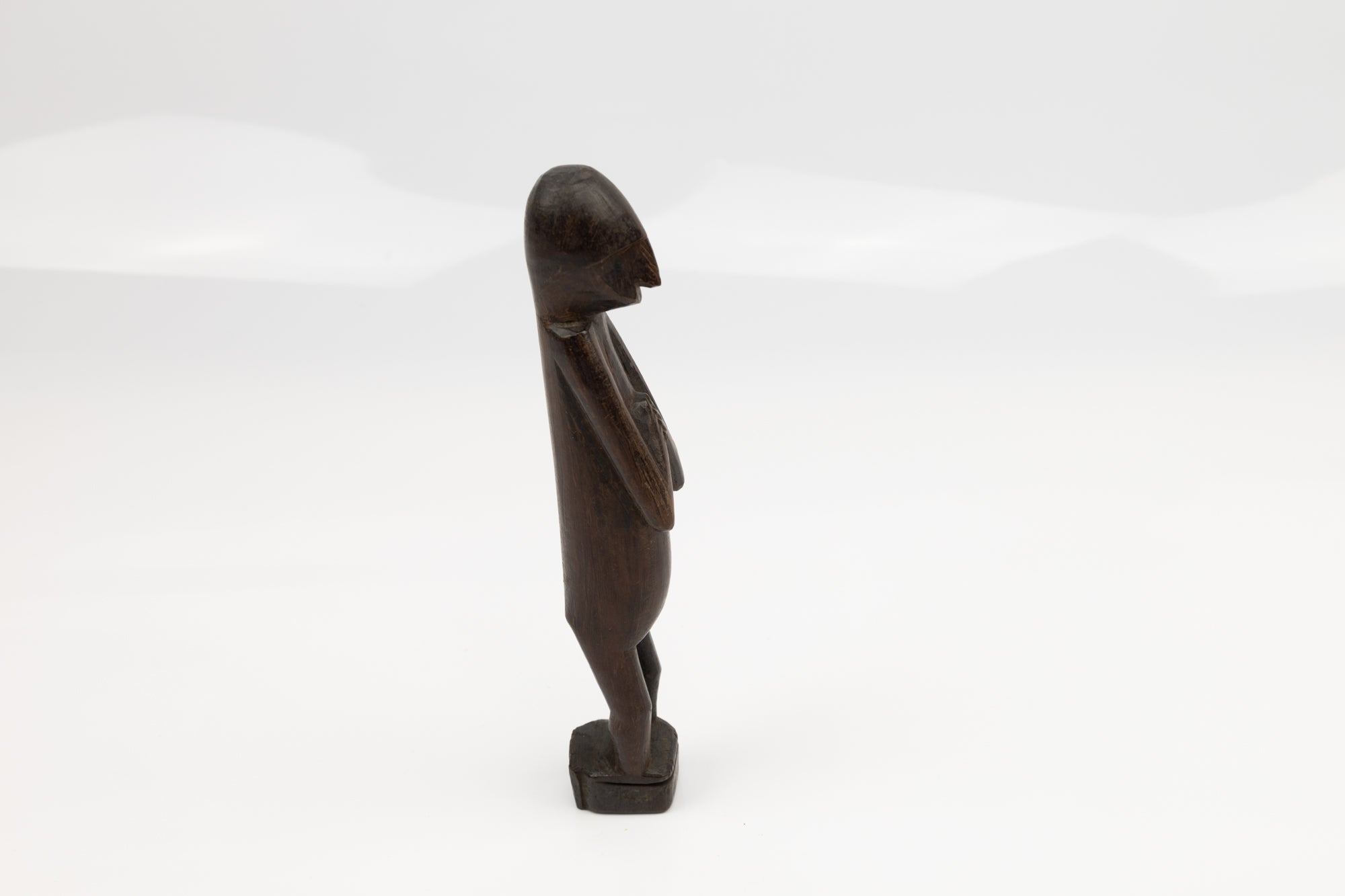 Hand Carved Cocobolo Wood Figure in Prayer Sculpture