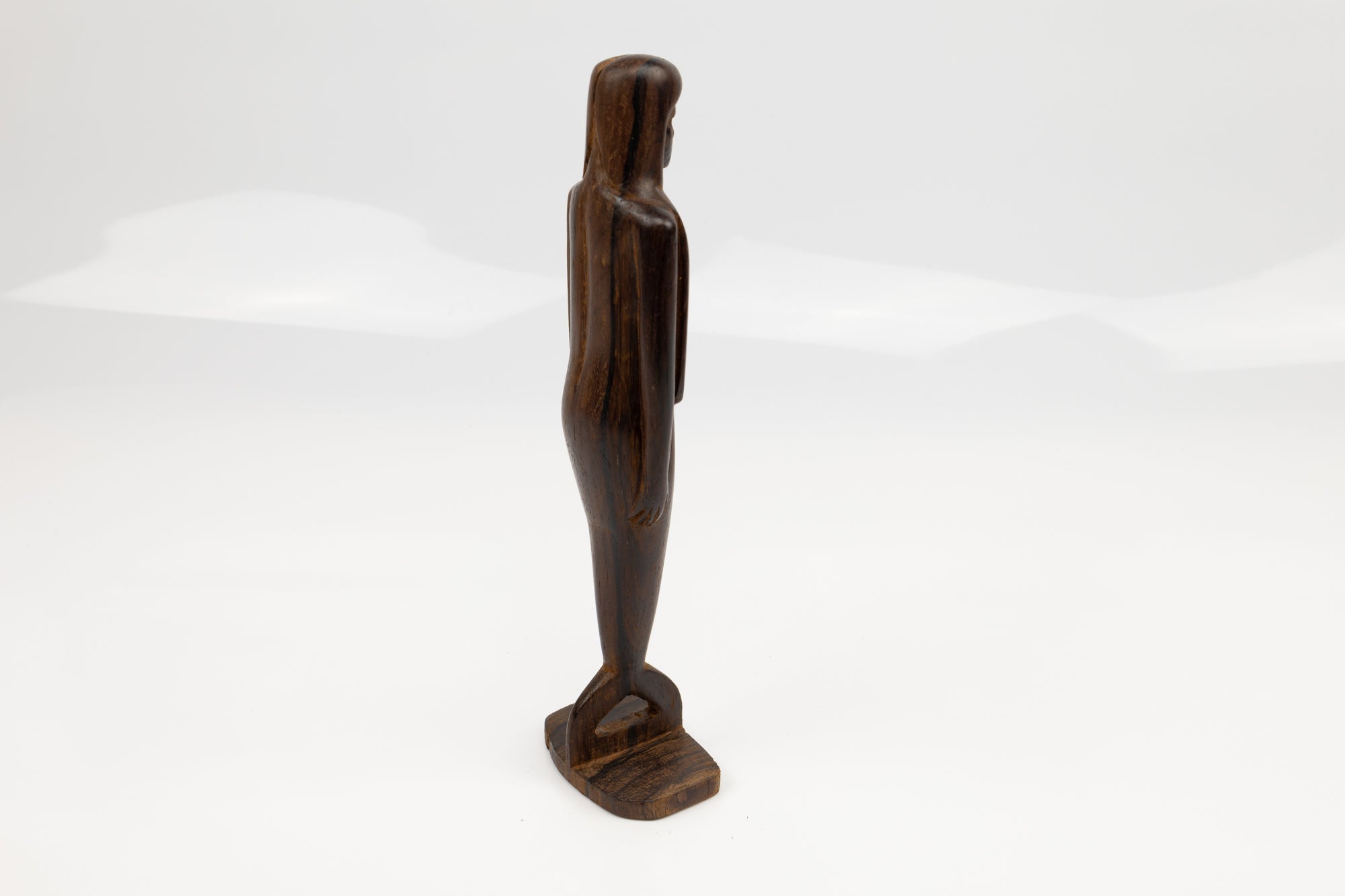 Hand Carved Cocobolo Wood Mermaid Sculpture