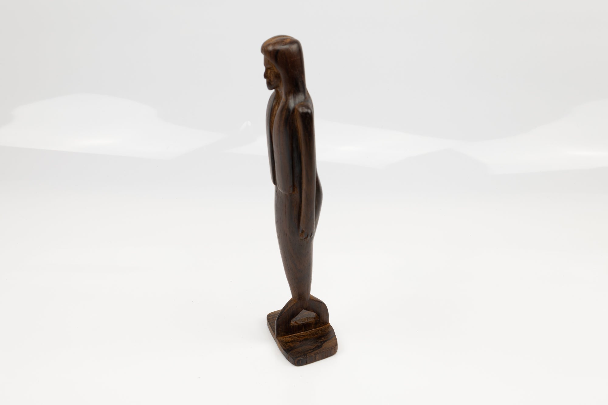 Hand Carved Cocobolo Wood Mermaid Sculpture
