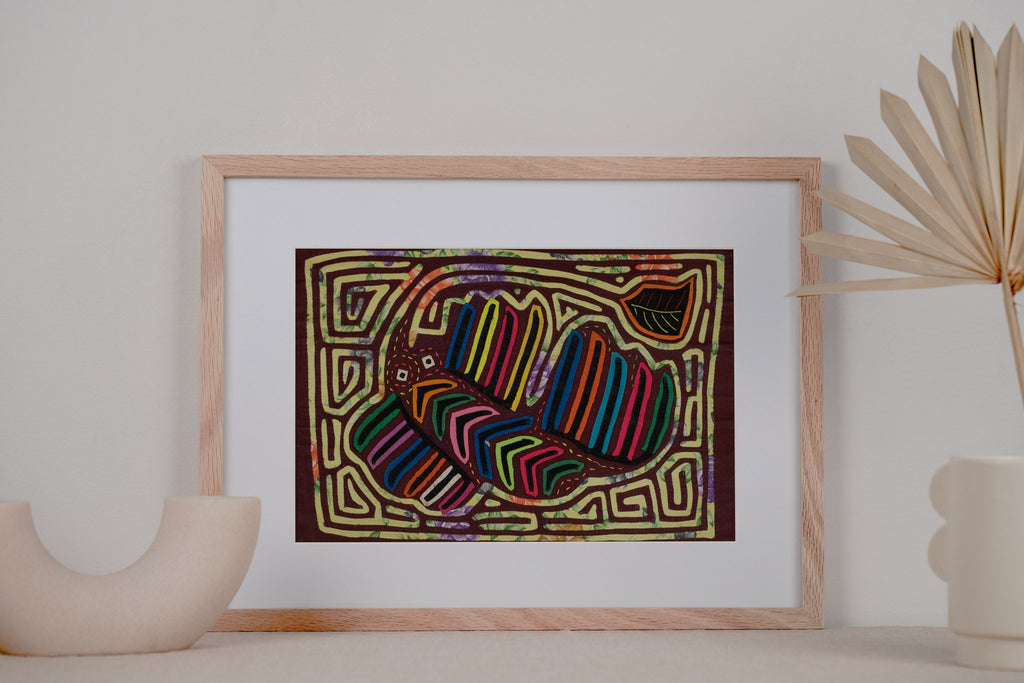Vintage Burgundy and Green Weird Fish Mola