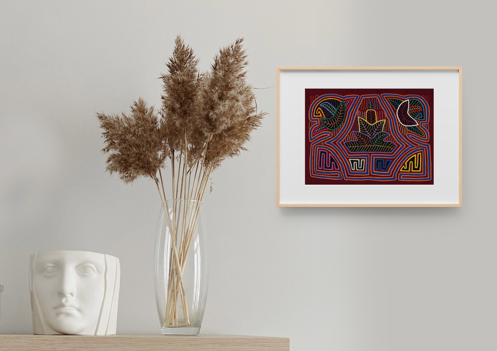 Christmas Candle with Flower Mola
