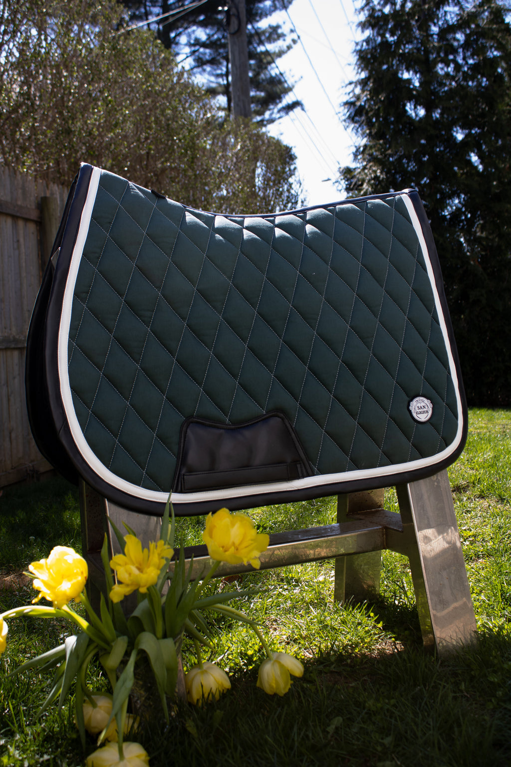 Jump Saddle Pad | Green- Black & White