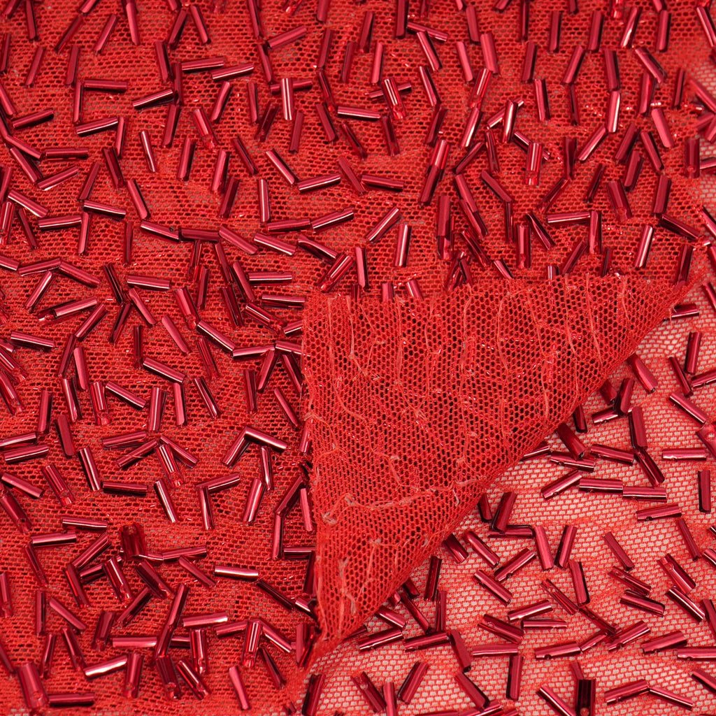 Dazzle Beaded Stretch Mesh Fabric | Blue Moon Fabrics