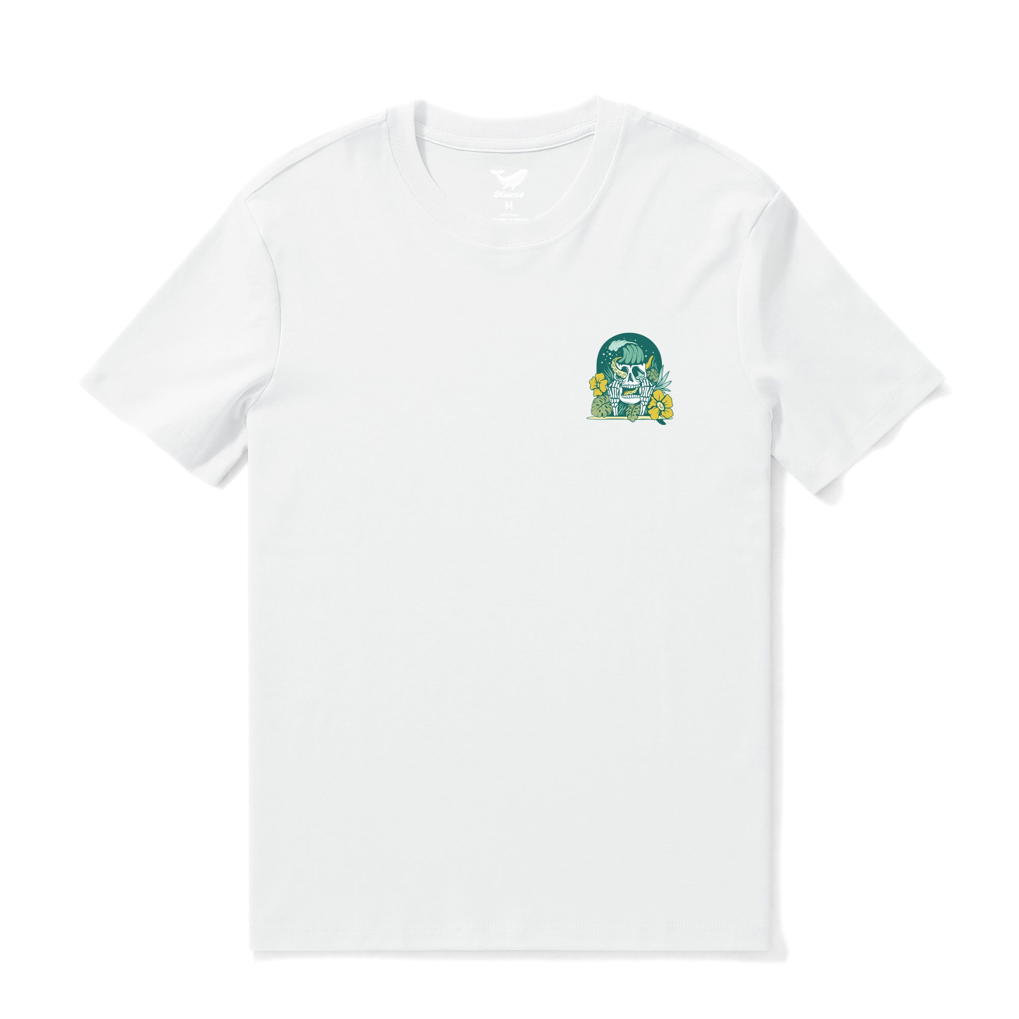 Camiseta hawaiana para hombre Calavera extraña de Loindaflow Camiseta de cuello redondo 100% algodón - BLANCO