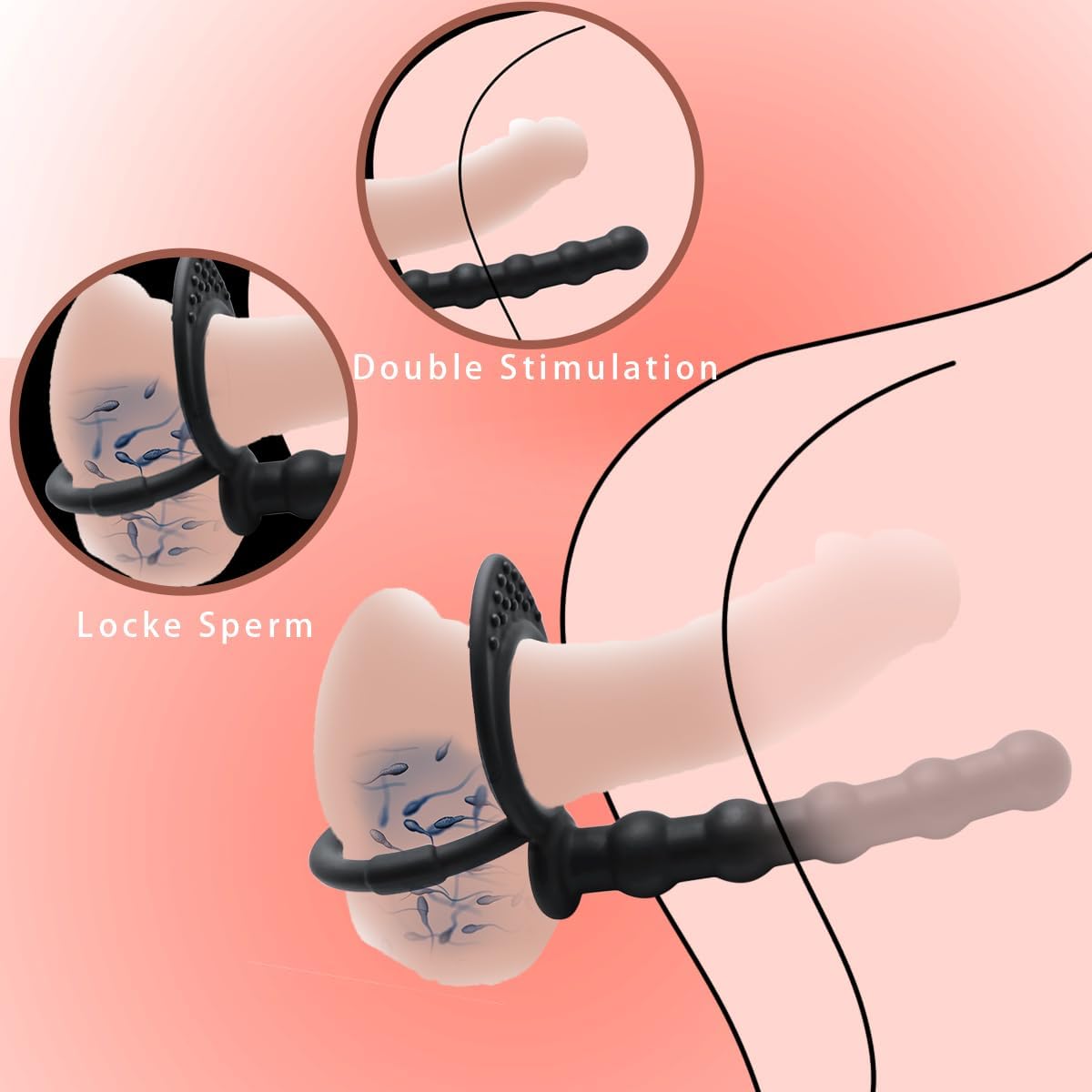 Dual Sensation Penis Ring Anal Plug