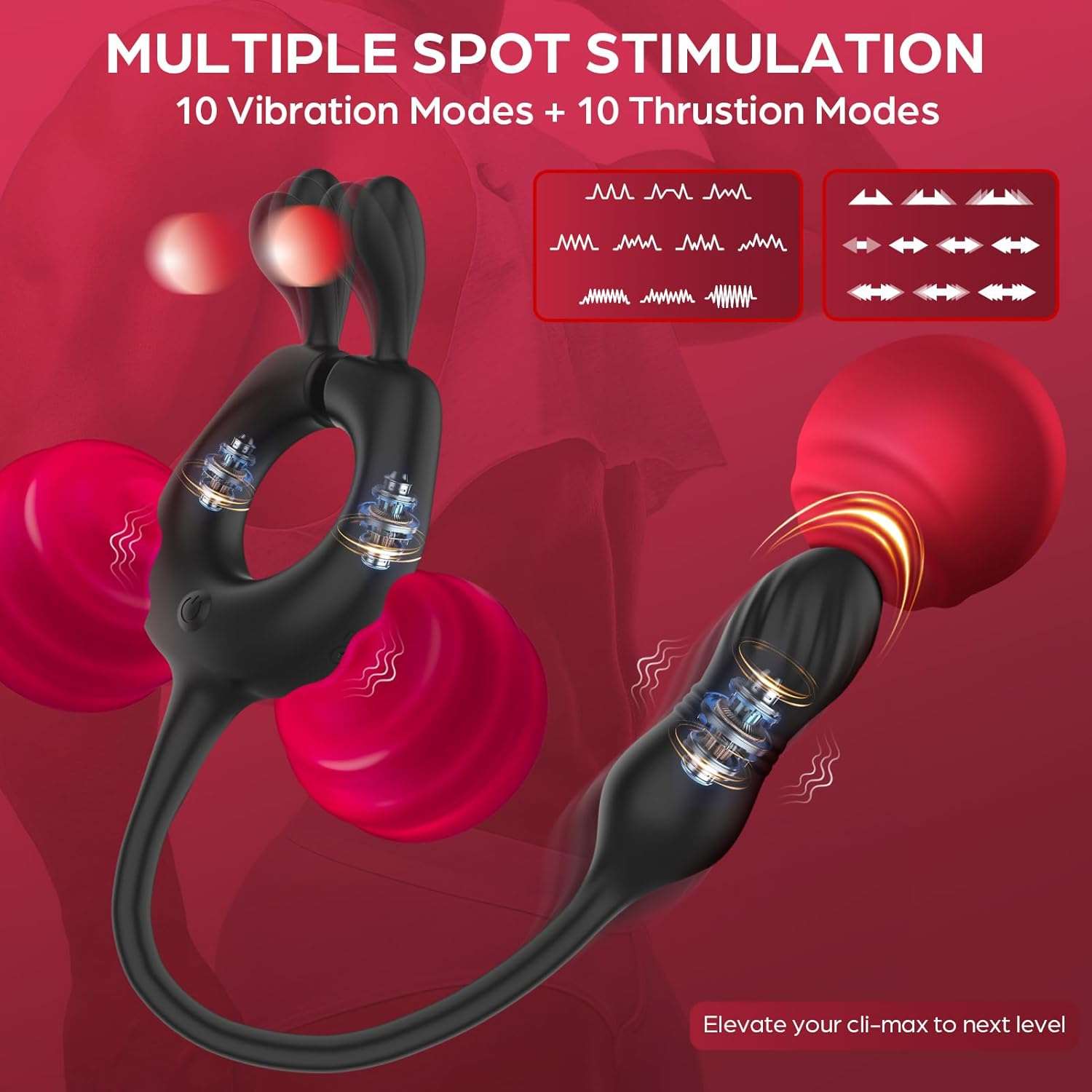 SereneWhirl Thrusting Prostate & Penis Ring Massager