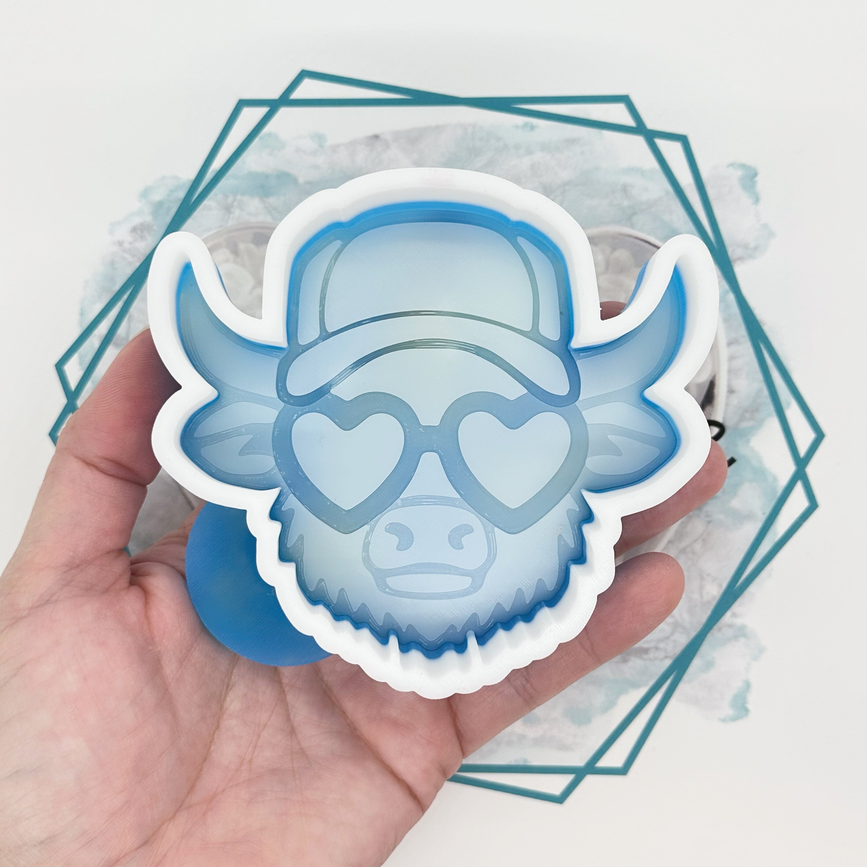 Highland Cow with Glasses Freshie Mold