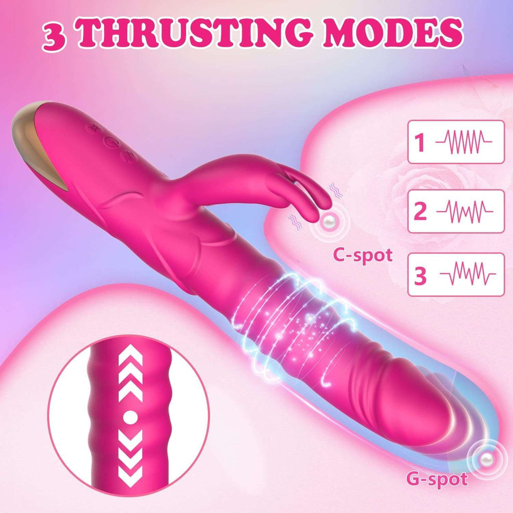 PrimeRose 3-in-1 Rabbit Thrusting Vibrator