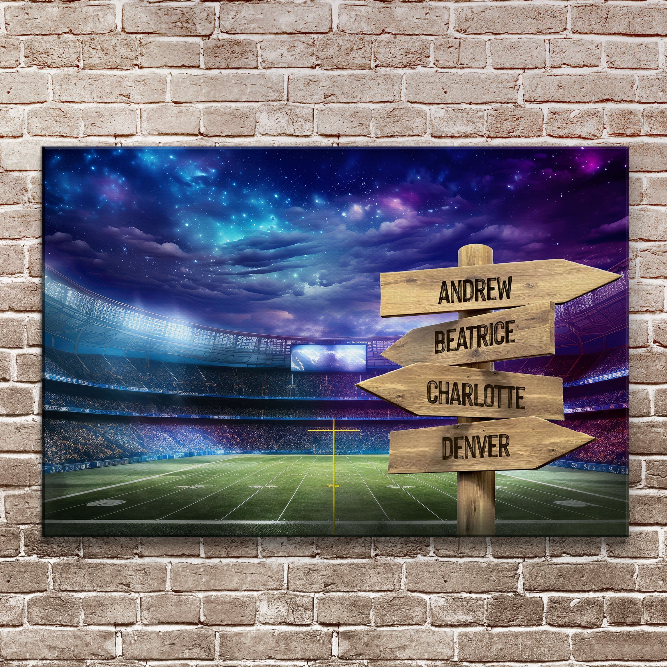 Football Field Family Names Sign