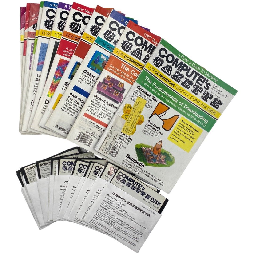 Revista Compute's Gazette de 1987, números anteriores C64 C128 VIC-20 Revista Commodore 64