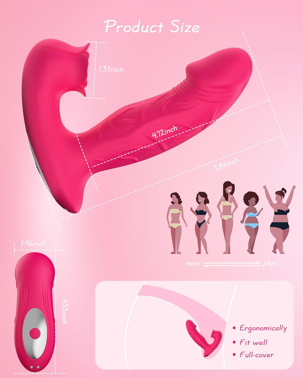 Remote Control Rose Clit Stimulation Dildo