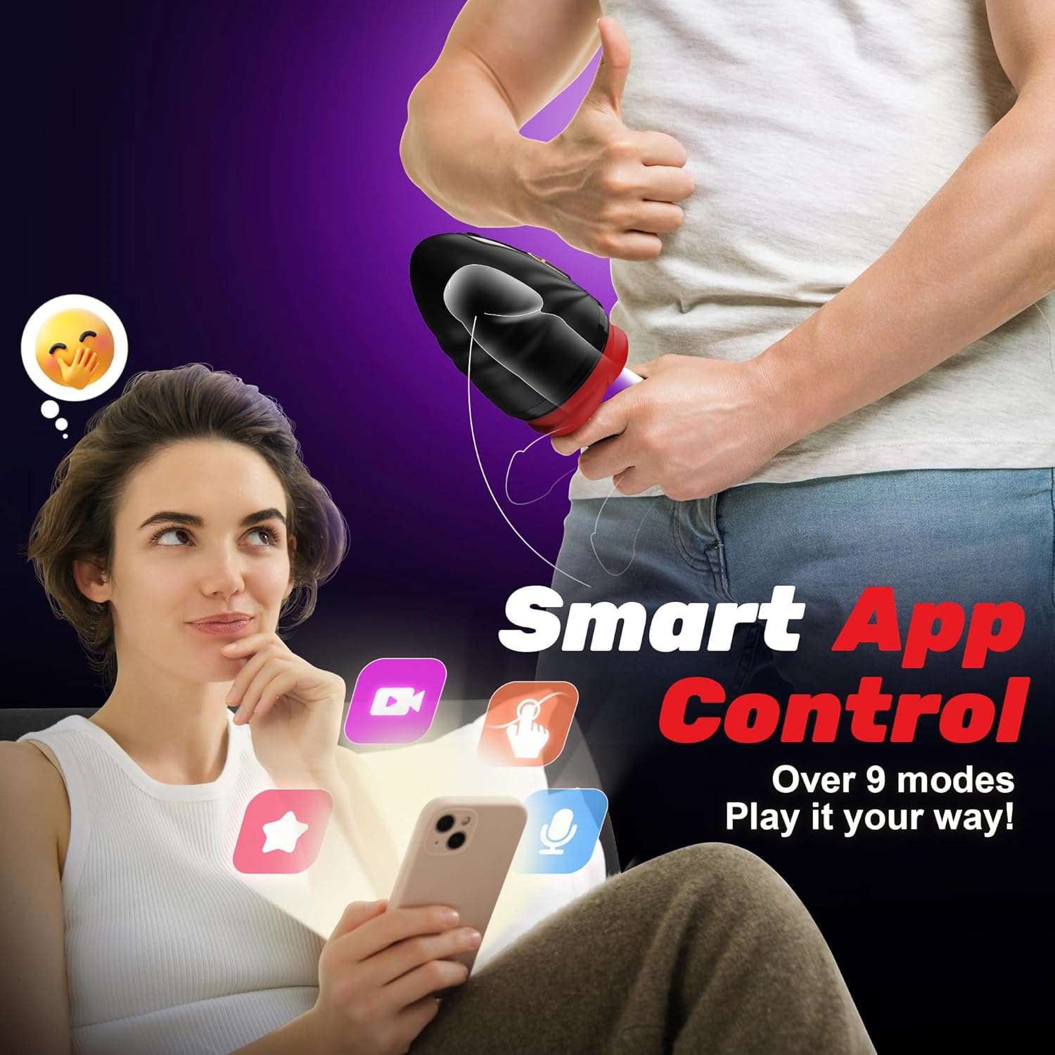 NovaReach 2-in-1 Penis Trainer & App-Controlled Male Masturbator