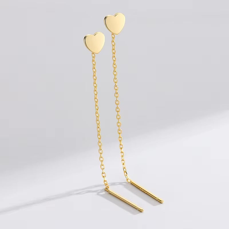 Grace Polished Heart Long thread Earring