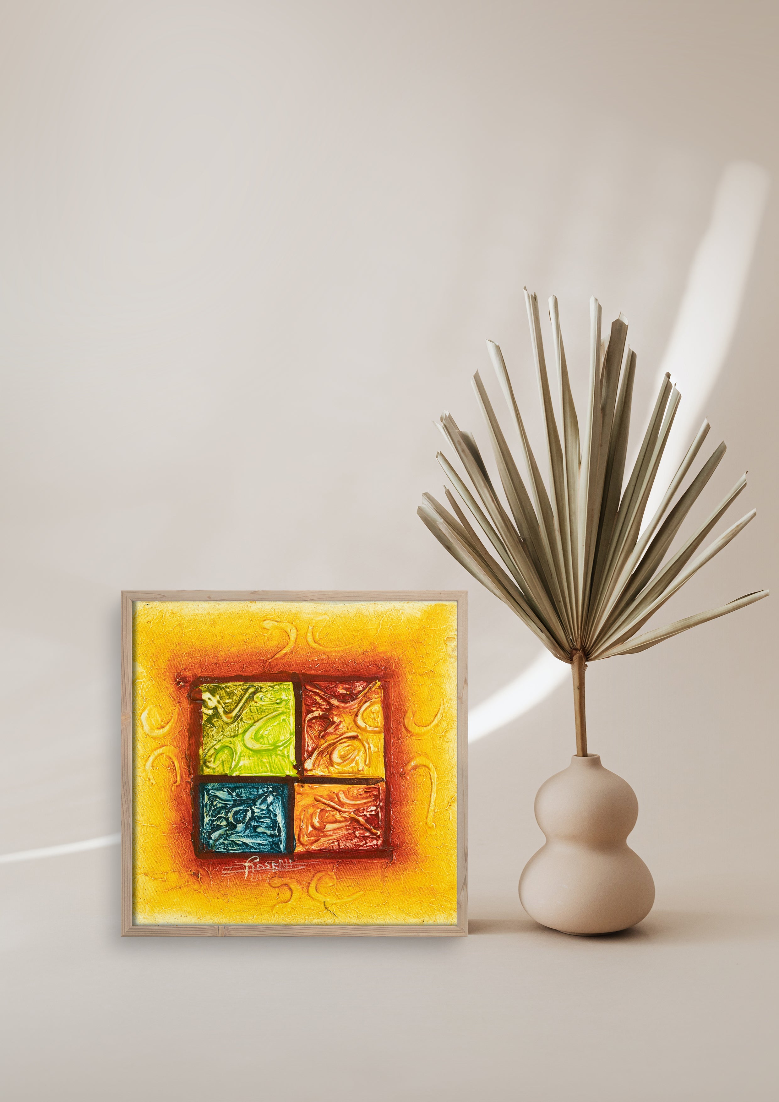 Haitian Painting Vibrant Quadrants
